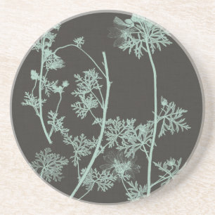 Dessous De Verre En Grès Étude de nature de menthe et de charbon de bois IV