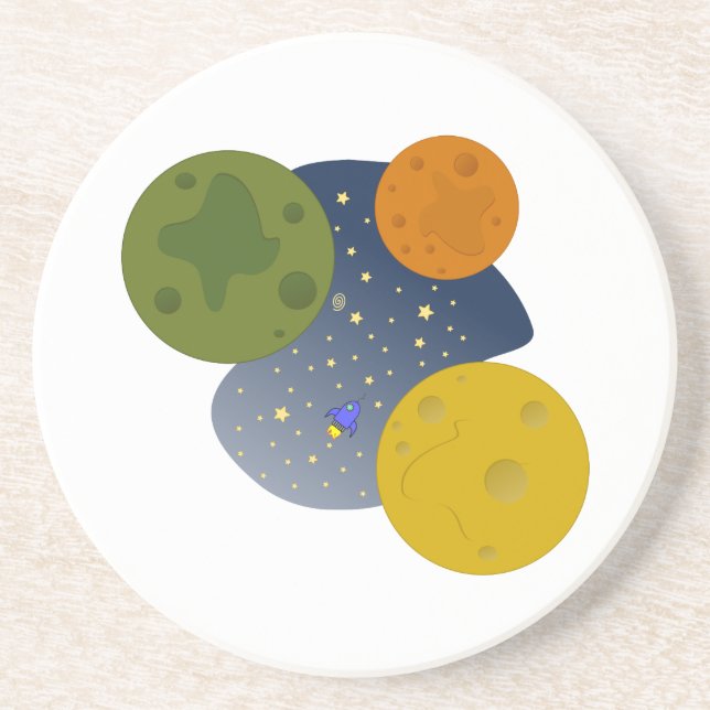Dessous De Verre En Grès Exploration spatiale (Devant)