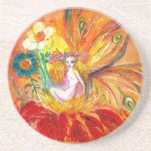DESSOUS DE VERRE EN GRÈS FAIRY DES FLEURS