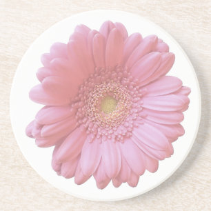 Dessous De Verre En Grès Faisée de gerbera rose pâle