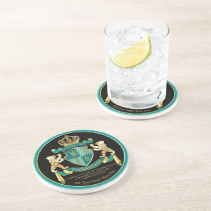 Dessous De Verre En Grès Faites votre propre blouse d'armoiries Turquoise d