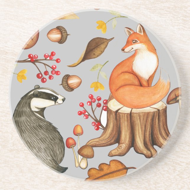 Dessous De Verre En Grès Fall Leaves Badger & Fox (Devant)