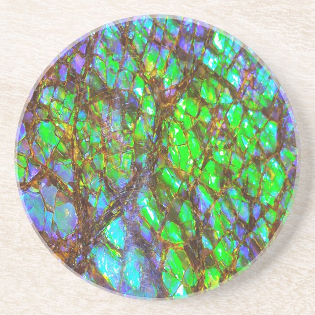 Dessous De Verre En Grès Falln Peacock Ammolite (Devant)