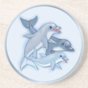 Dessous De Verre En Grès Famille Dolphin