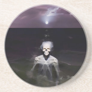 Dessous De Verre En Grès Fantôme en mer - Peinture à l'huile