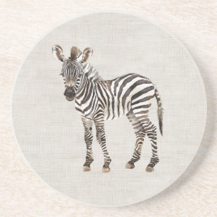 Dessous De Verre En Grès Fausse toile de lin zèbre safari animal