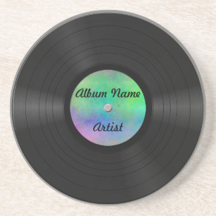 Dessous De Verre En Grès Faux disque vinyle fait sur commande