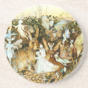 Dessous De Verre En Grès Fées et lapin