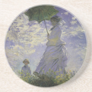 Dessous De Verre En Grès Femme à l'omrelle de Claude Monet, Art ancien