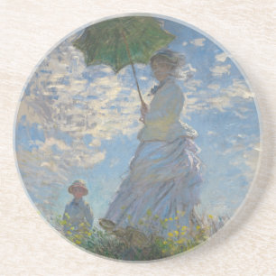 Dessous De Verre En Grès Femme avec parasol - Madame Monet et son fils