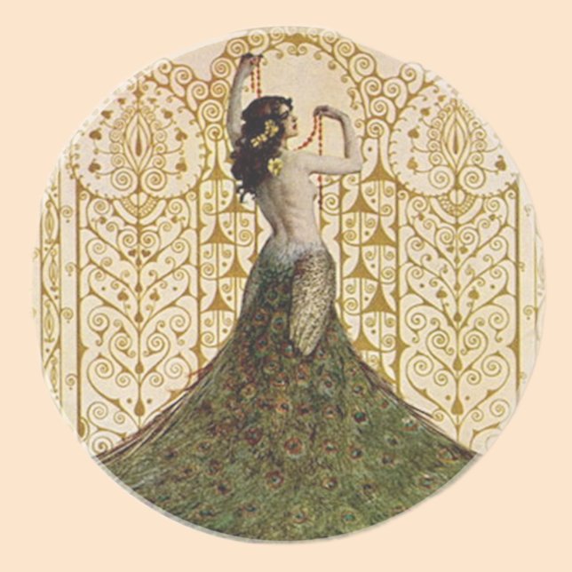 Dessous De Verre En Grès Femme en jupe de paon (Créateur téléchargé)