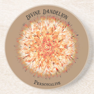 Dessous De Verre En Grès Ferme Dandelion Fleur sauvage Orange Gold