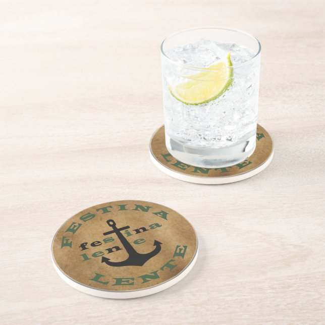 Dessous De Verre En Grès Festina lente (Côté)