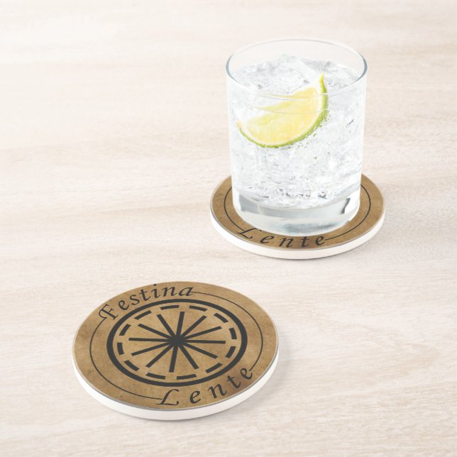 Dessous De Verre En Grès Festina lente (Côté)