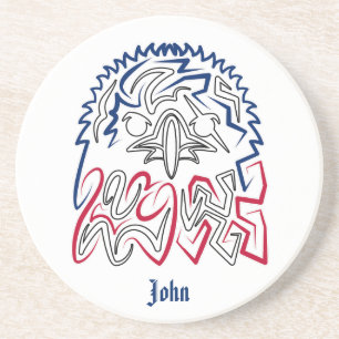 Dessous De Verre En Grès Fête de l'Indépendance Aigle américain