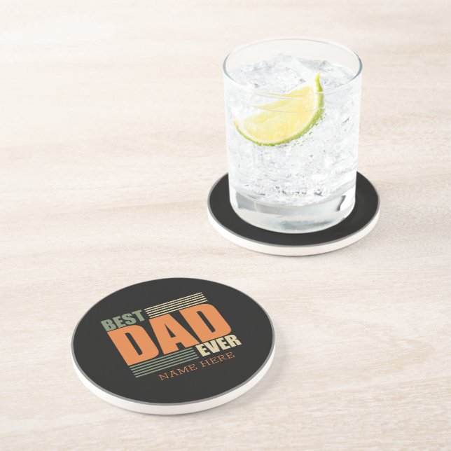 Dessous De Verre En Grès fête des pères meilleur papa idées cadeaux personn (Côté)