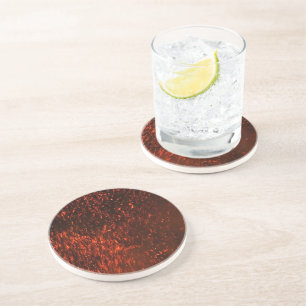 Dessous De Verre En Grès Feu rouge étincelant