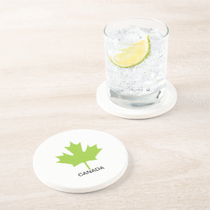 Dessous De Verre En Grès Feuille d'érable verte Canada
