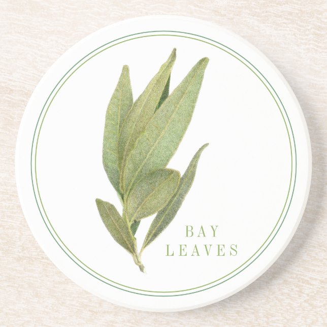 DESSOUS DE VERRE en grès FEUILLE FRESH BAY (+texte (Devant)