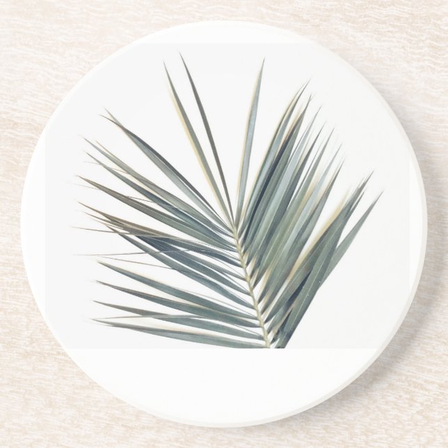 Dessous De Verre En Grès Feuille vert pâle (Devant)