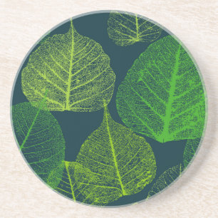 Dessous De Verre En Grès Feuilles biophiles esthétiques de squelette