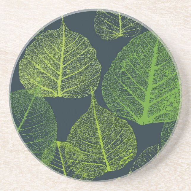 Dessous De Verre En Grès Feuilles biophiles esthétiques de squelette (Devant)
