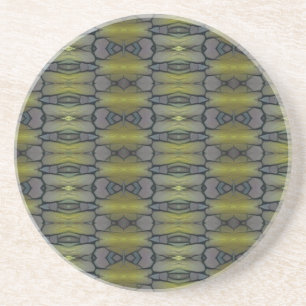 Dessous De Verre En Grès Feuilles de mousse d'herbe verte géométrique