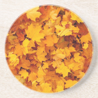 Dessous De Verre En Grès Feuilles d'érable jaune d'automne