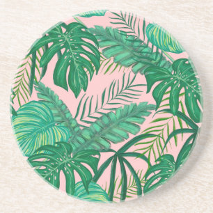 Dessous De Verre En Grès Feuilles tropicaux