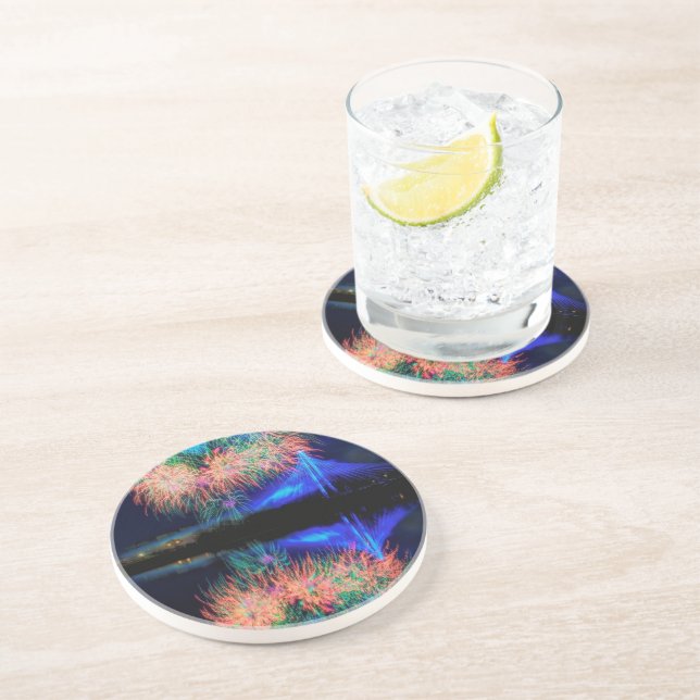 Dessous De Verre En Grès Feux d'artifice (Côté)