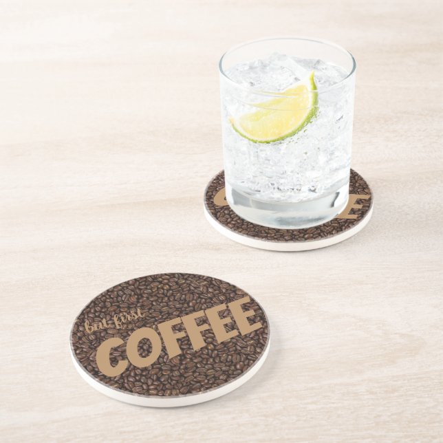 Dessous De Verre En Grès Fèves de café (Côté)