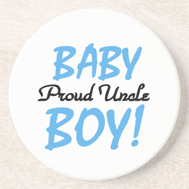 Dessous De Verre En Grès Fier Oncle Baby Boy Cadeaux (Devant)