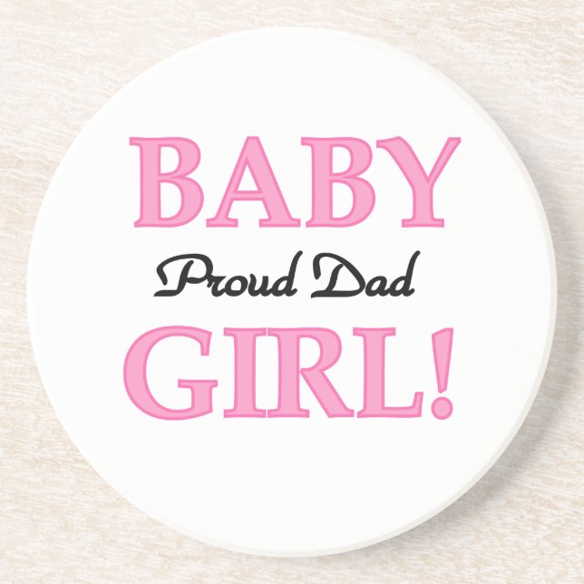 Dessous De Verre En Grès Fier Papa Bébé Fille Cadeaux (Devant)