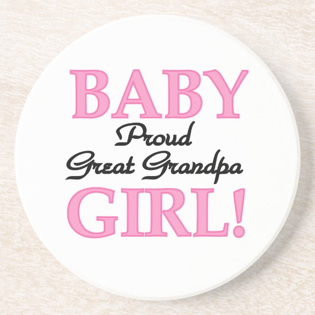 Dessous De Verre En Grès Fière Grand Papi Bébé Cadeaux Fille (Devant)