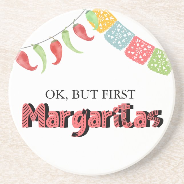 Dessous De Verre En Grès Fiesta | Ok, Mais Première Margaritas (Devant)