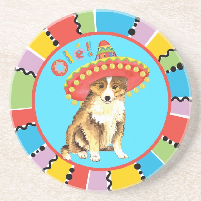 Dessous De Verre En Grès Fiesta Sheltie (Devant)