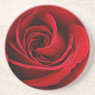 Dessous De Verre En Grès Fin lumineuse de rose rouge