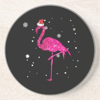 Dessous De Verre En Grès Flamant rose de Noël essentiel