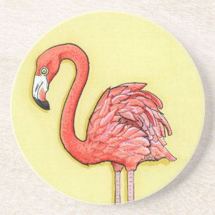 Dessous De Verre En Grès Flamant rose rose