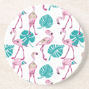 Dessous De Verre En Grès Flamants roses roses