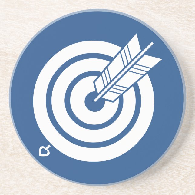 Dessous De Verre En Grès Flèche sur une cible ronde (Devant)