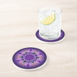 Dessous De Verre En Grès Fleur Apophyse Kaleidoscope I