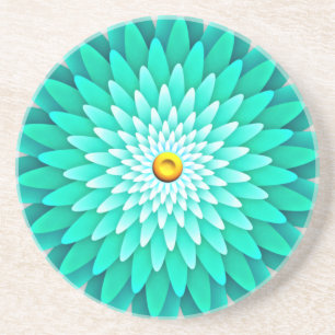 Dessous De Verre En Grès Fleur bleue Mandala-68566