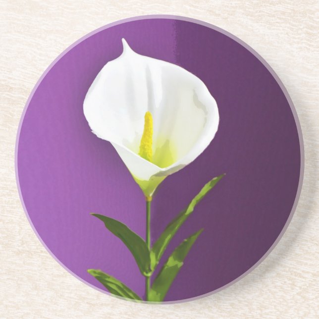 Dessous De Verre En Grès Fleur de Cala Lily (Devant)