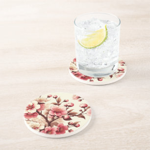 Dessous De Verre En Grès Fleur de Cerisier