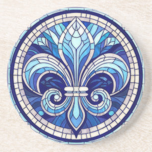 Dessous De Verre En Grès Fleur-de-lis - Art de la mosaïque de verre
