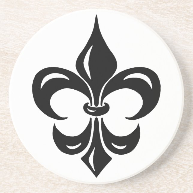 Dessous De Verre En Grès Fleur de Lis - dans le noir (Devant)