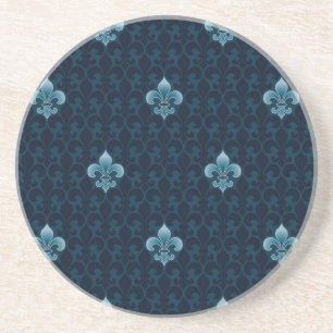 Dessous De Verre En Grès Fleur De Lis Pattern