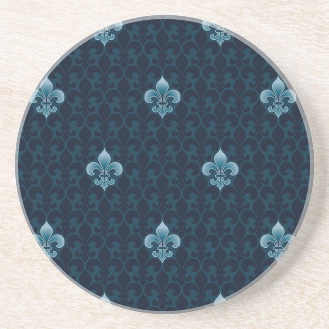Dessous De Verre En Grès Fleur De Lis Pattern (Devant)