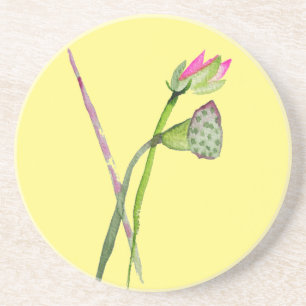 Dessous De Verre En Grès Fleur de Lotus Zen Art Bouddhiste